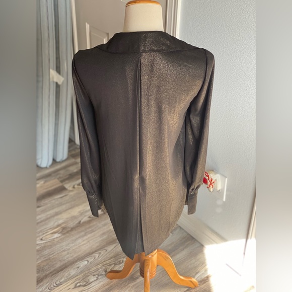 BCBG Maxazria Metallic Drape Front Top - Picture 7 of 7